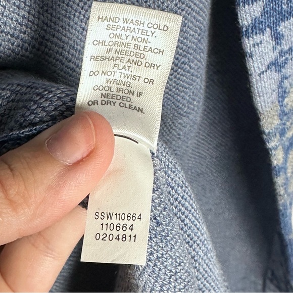 J. Jill Pure Jill Indigo Artisanal Open Cardigan sz 1X - Picture 7 of 12